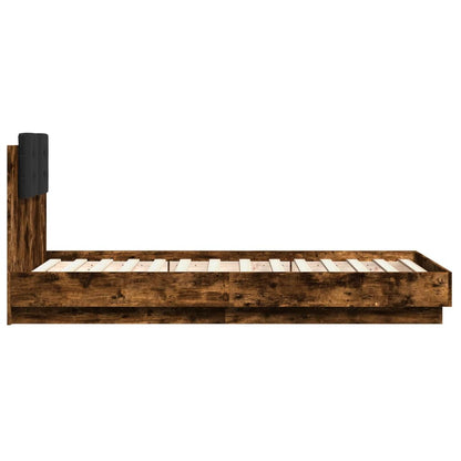 Bed Frame without Mattress Smoked Oak 90x190 cm Single