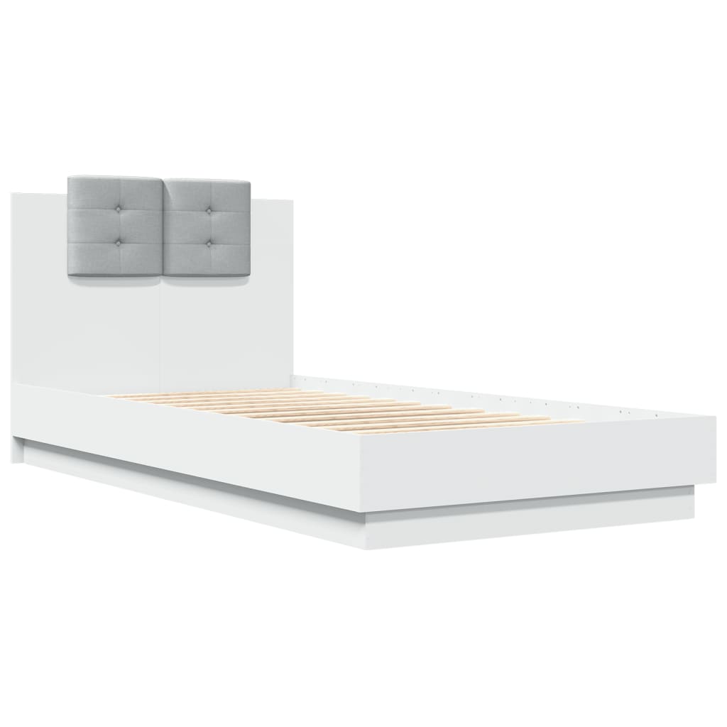 Bed Frame without Mattress White 75x190 cm Small Single