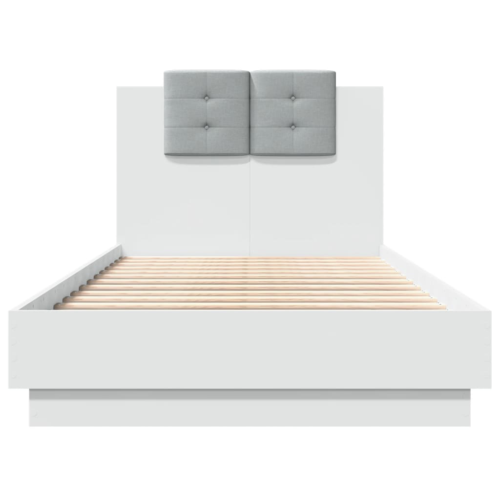 Bed Frame without Mattress White 75x190 cm Small Single