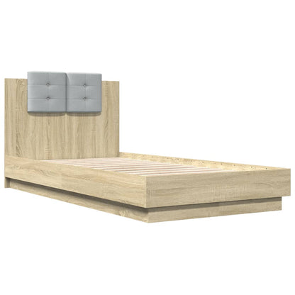 Bed Frame with Headboard Sonoma Oak 75x190 cm Small Single Engineered Wood