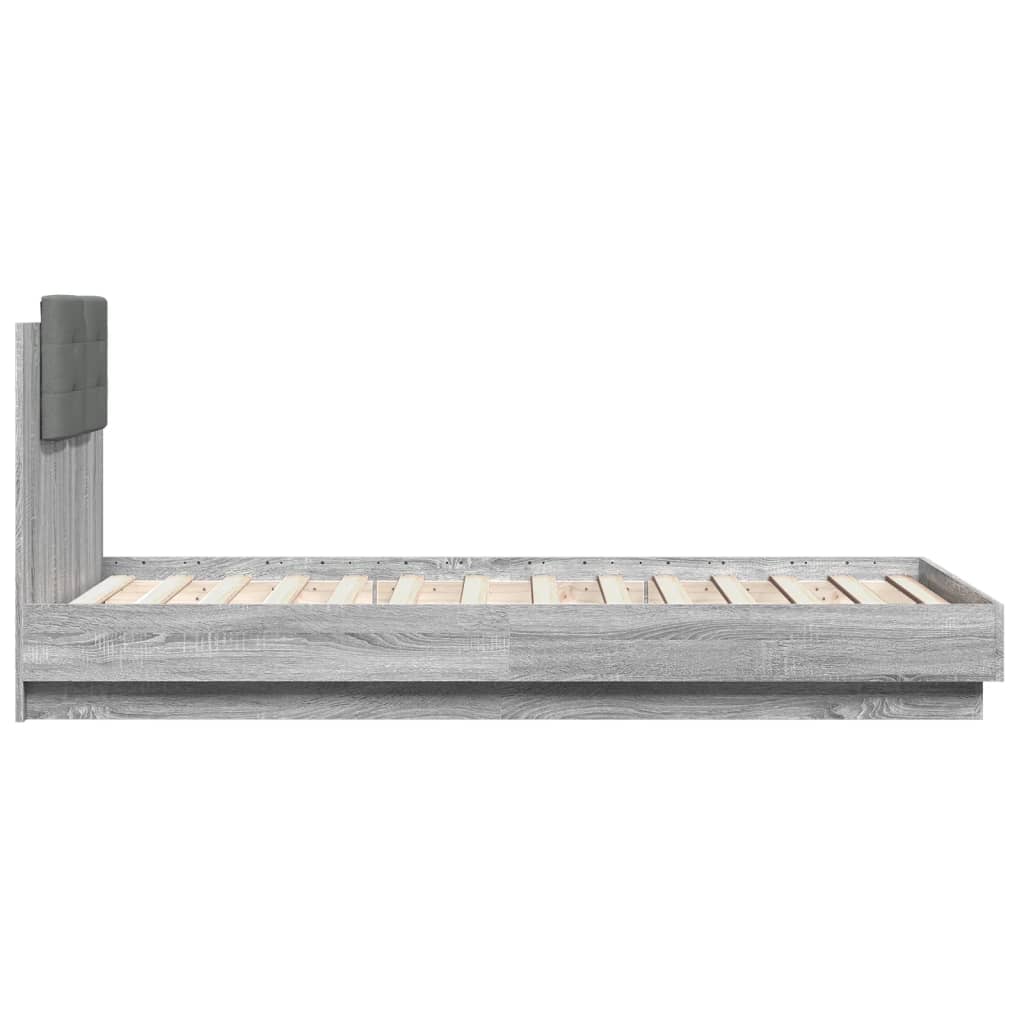 Bed Frame without Mattress Grey Sonoma 75x190 cm Small Single