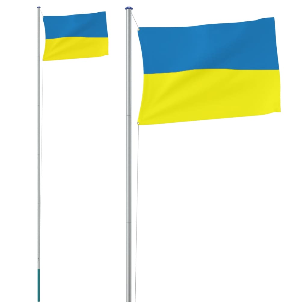 Ukraine Flag and Pole 6.23 m Aluminium