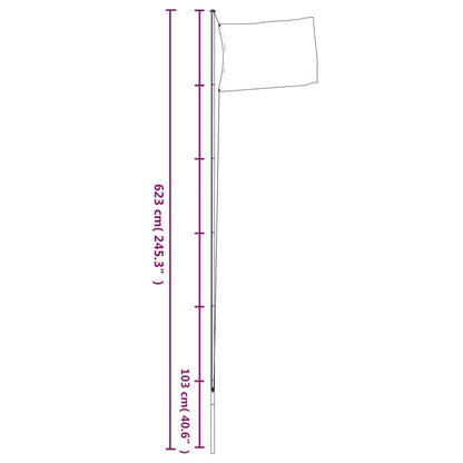 Ukraine Flag and Pole 6.23 m Aluminium