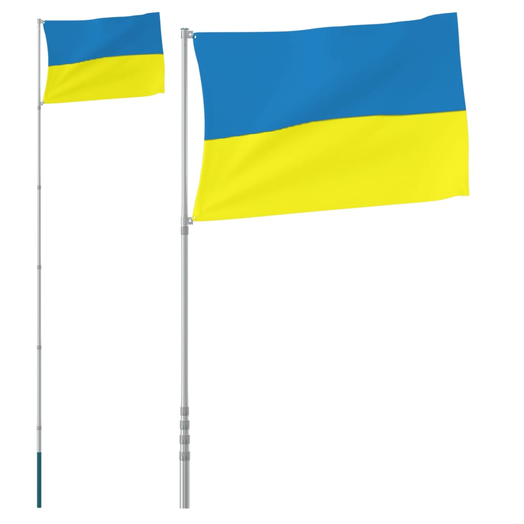 Ukraine Flag and Pole 5.55 m Aluminium