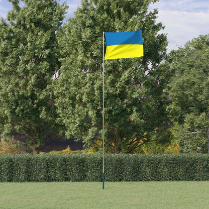 Ukraine Flag and Pole 5.55 m Aluminium