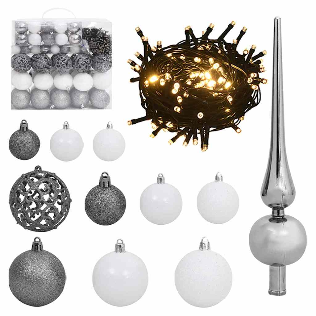 Artificial Hinged Christmas Tree 300 LEDs & Ball Set 180 cm