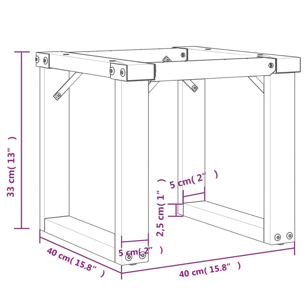 Coffee Table Legs O-Frame 40x40x33 cm Cast Iron