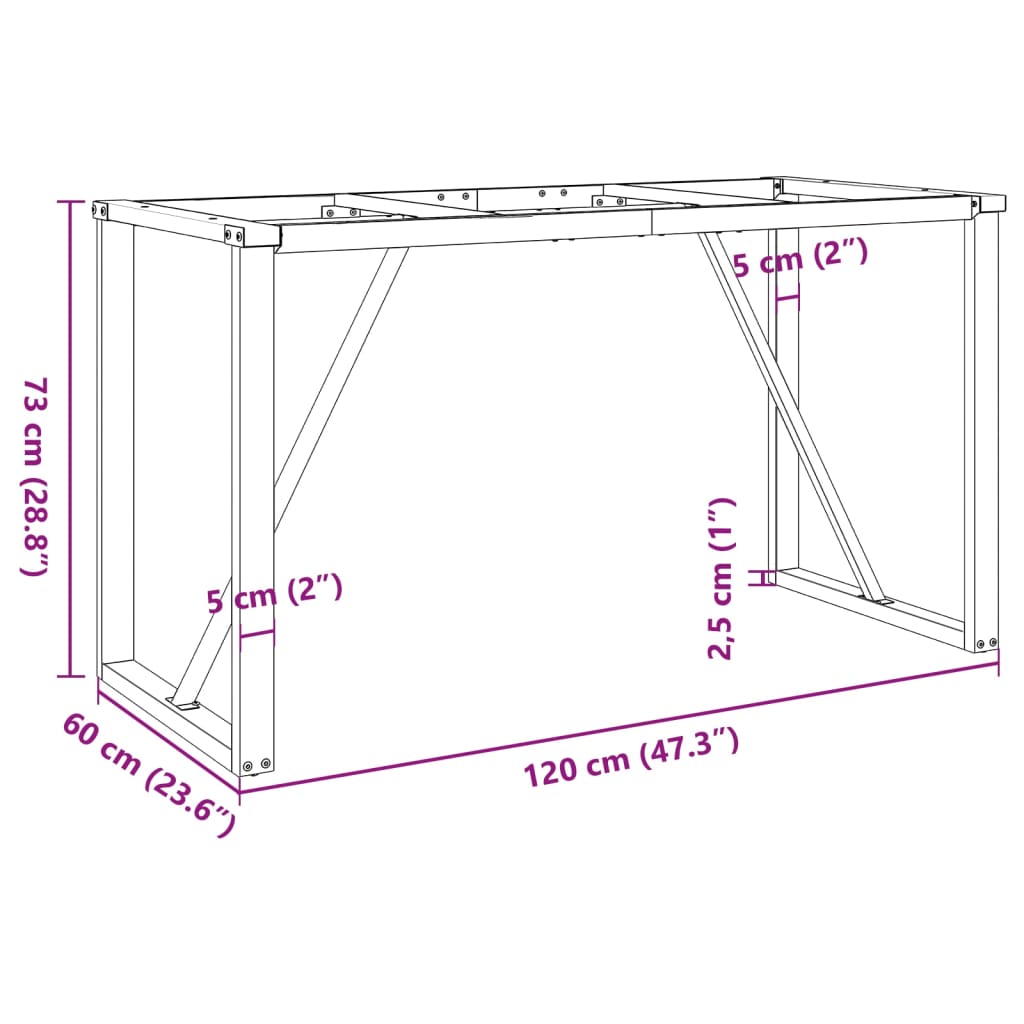 Dining Table Legs O-Frame 120x60x73 cm Steel