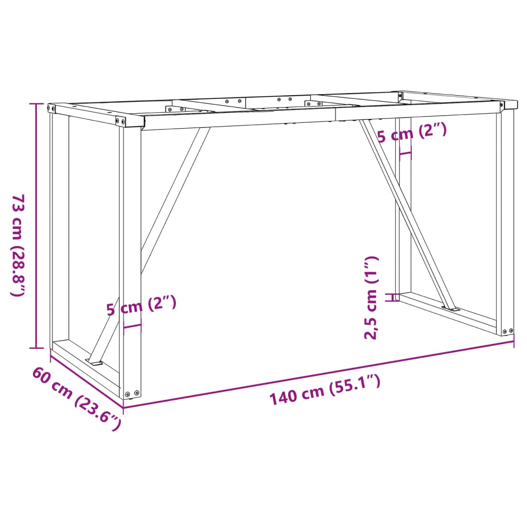 Dining Table Legs O-Frame 140x60x73 cm Cast Iron