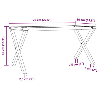 Coffee Table Legs X-Frame 70x30x43 cm Steel