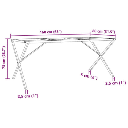 Dining Table Legs X-Frame 160x80x73 cm Steel