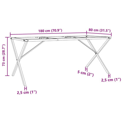 Dining Table Legs X-Frame 180x80x73 cm Steel