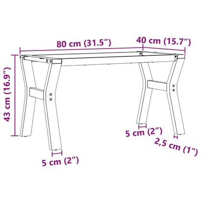 Coffee Table Legs Y-Frame 80x40x43 cm Steel