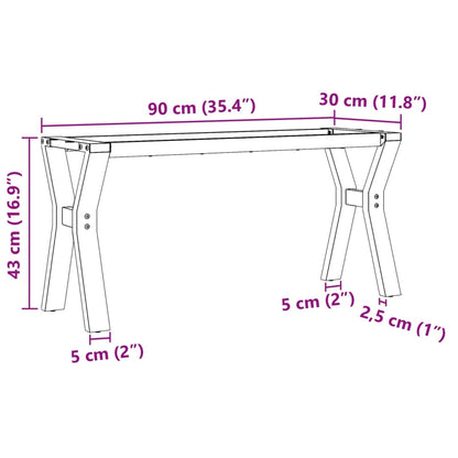 Coffee Table Legs Y-Frame 90x30x43 cm Cast Iron