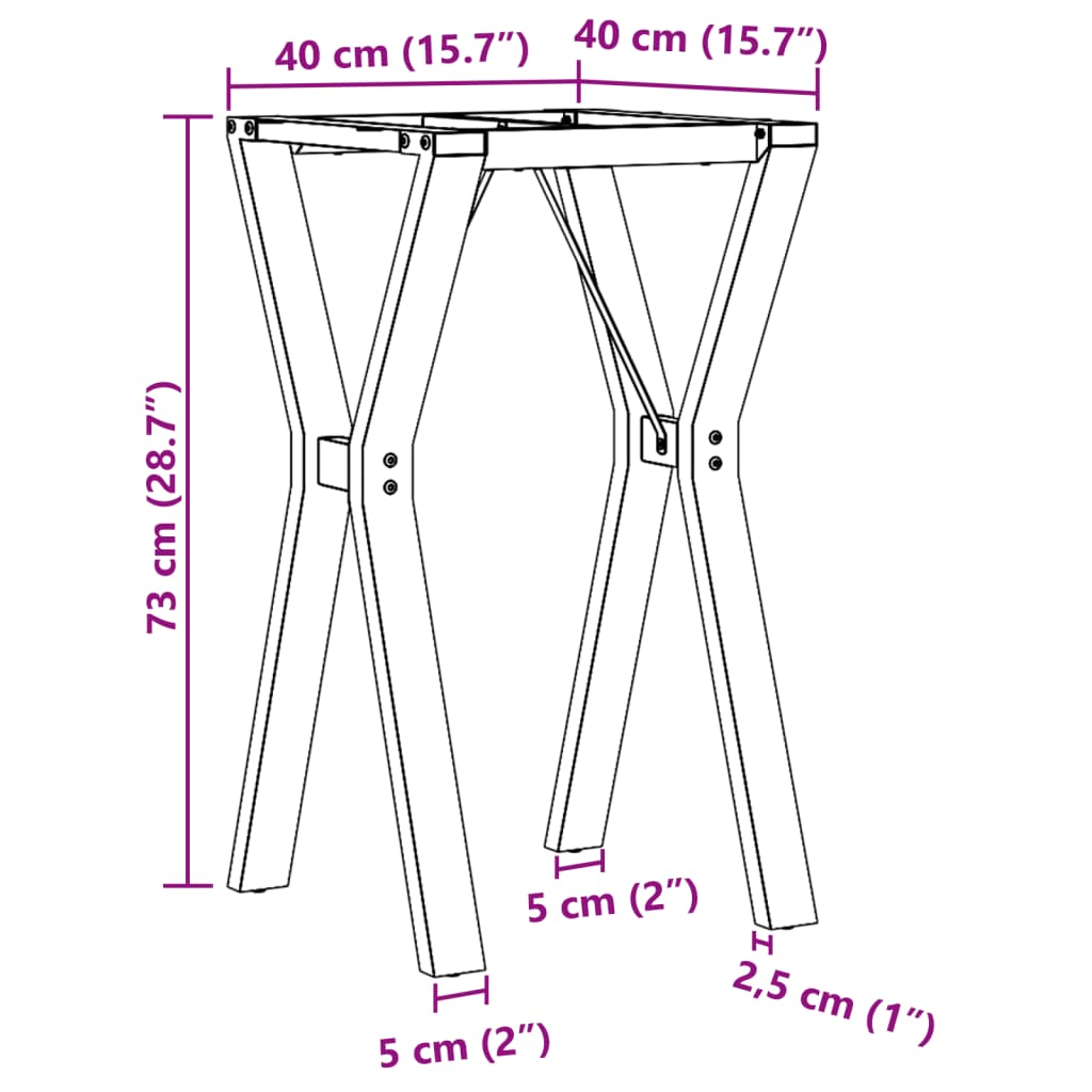 Dining Table Legs Y-Frame 40x40x73 cm Cast Iron