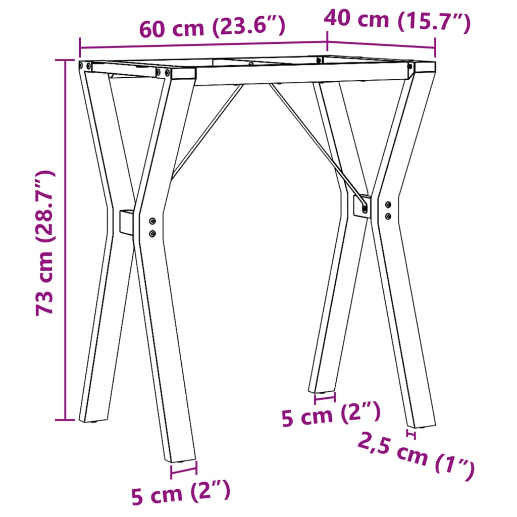 Dining Table Legs Y-Frame 60x40x73 cm Cast Iron