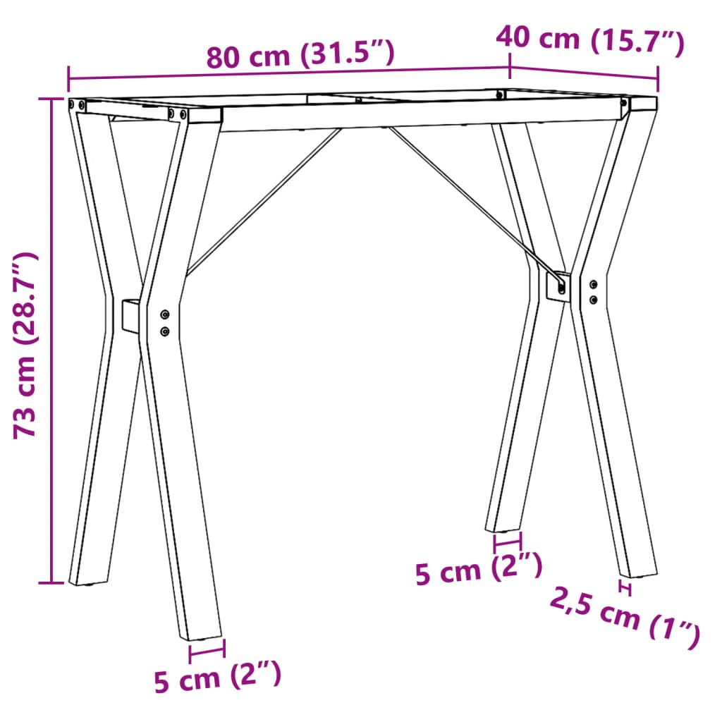 Dining Table Legs Y-Frame 80x40x73 cm Cast Iron