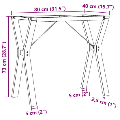 Dining Table Legs Y-Frame 80x40x73 cm Cast Iron