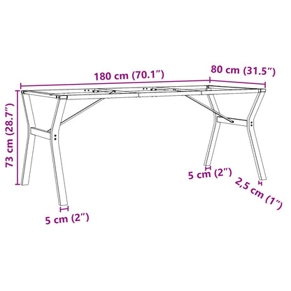 Dining Table Legs Y-Frame 180x80x73 cm Steel