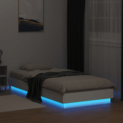 Bed Frame with LED Lights White 100x200 cm