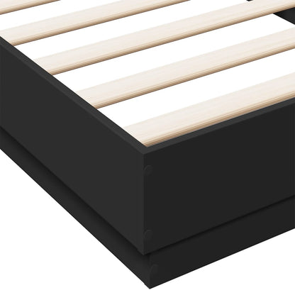 Bed Frame without Mattress with LED Lights Black 100x200 cm