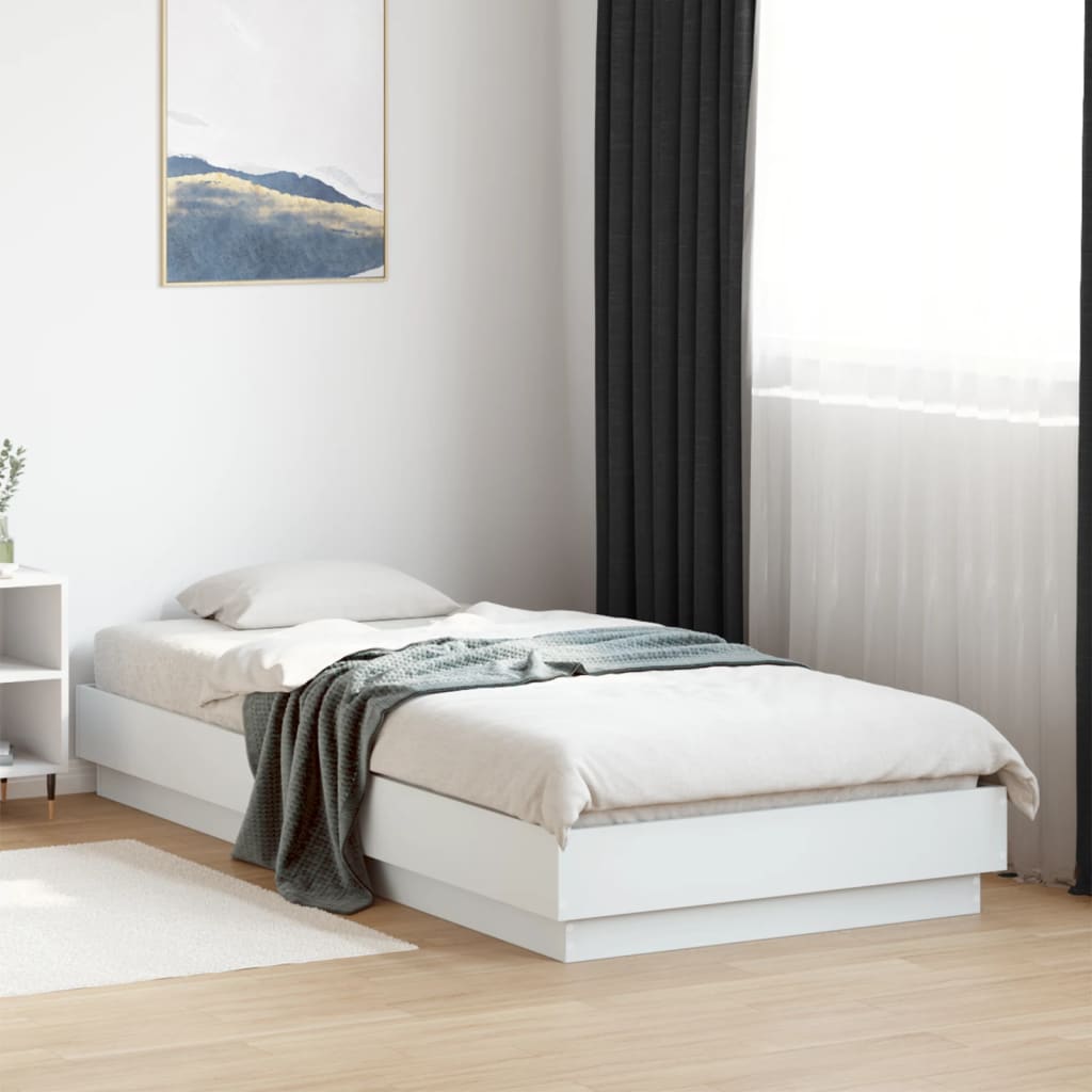 Bed Frame White 100x200 cm Engineered Wood