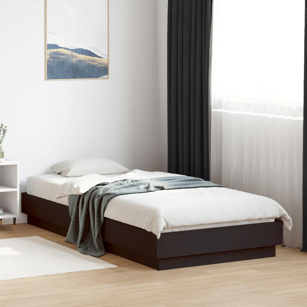 Bed Frame without Mattress Black 100x200 cm Engineered Wood