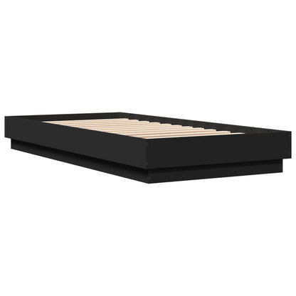 Bed Frame without Mattress Black 100x200 cm Engineered Wood