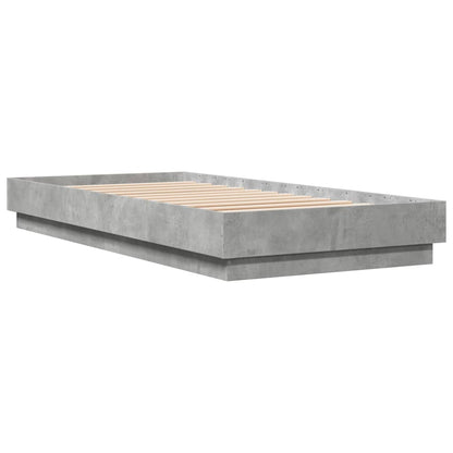 Bed Frame Concrete Grey 100x200 cm Engineered Wood