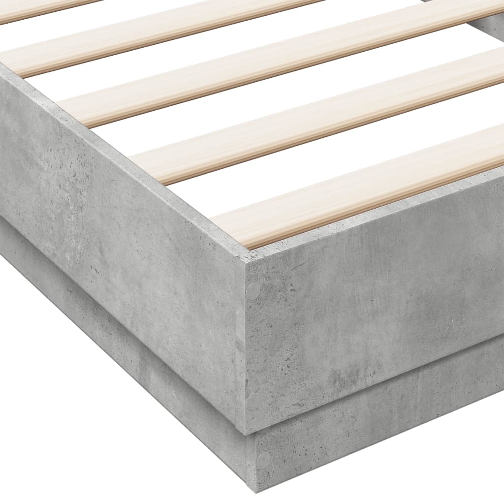 Bed Frame Concrete Grey 100x200 cm Engineered Wood