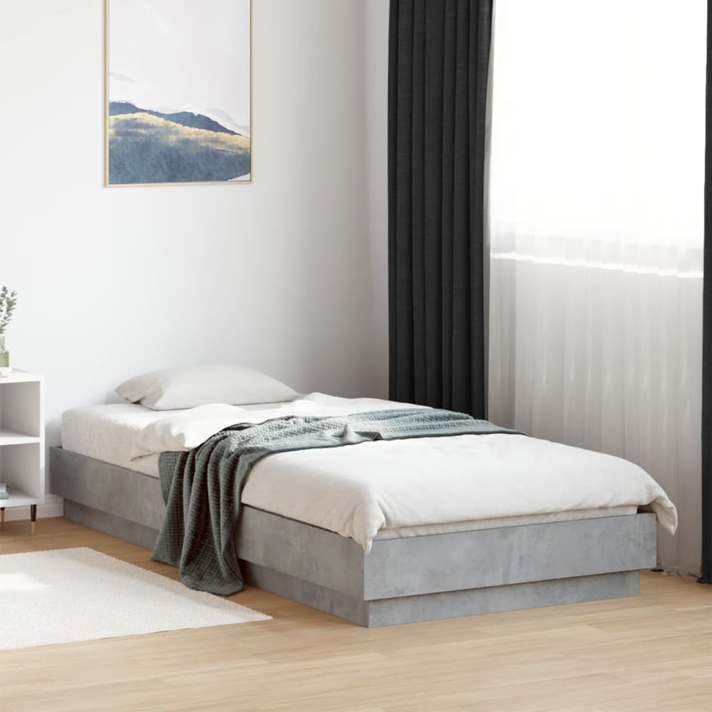 Bed Frame Concrete Grey 90x200 cm Engineered Wood