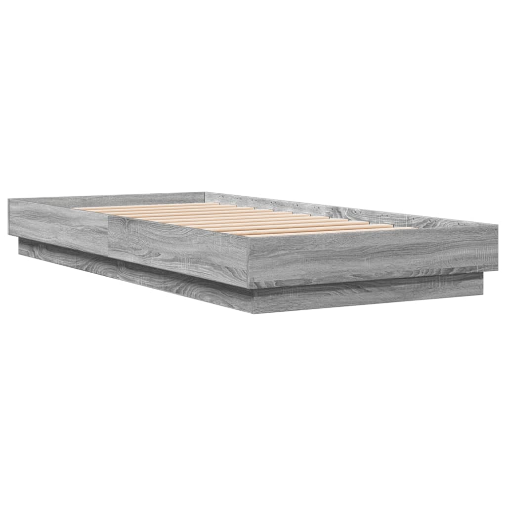 Bed Frame Grey Sonoma 90x200 cm Engineered Wood