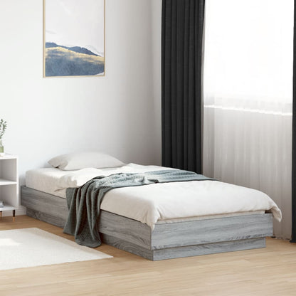 Bed Frame Grey Sonoma 90x200 cm Engineered Wood