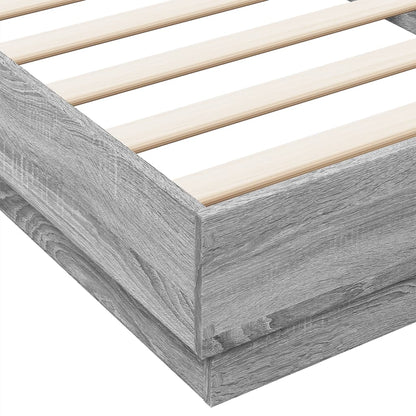 Bed Frame Grey Sonoma 90x200 cm Engineered Wood