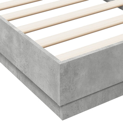 Bed Frame without Mattress Concrete Grey 90x190 cm Single