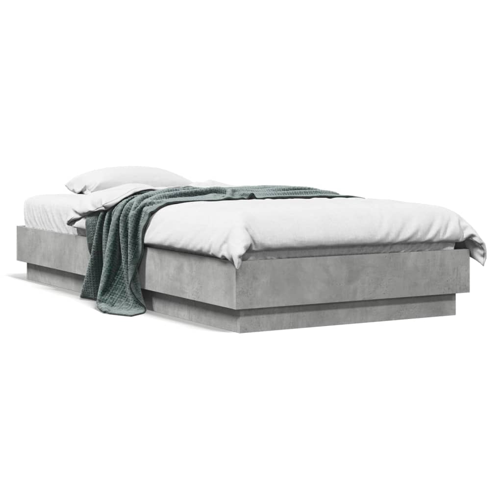 Bed Frame without Mattress Concrete Grey 90x190 cm Single