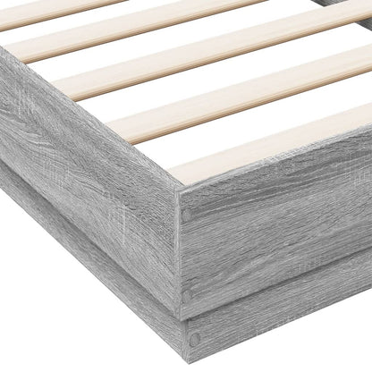 Bed Frame Grey Sonoma 90x190 cm Engineered Wood