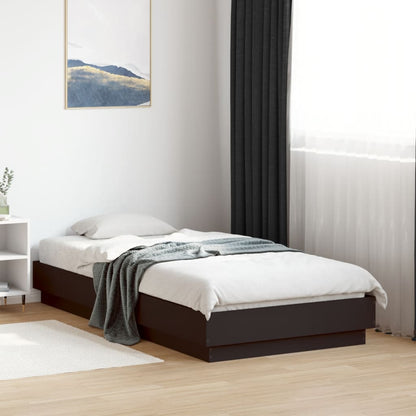 Bed Frame Black 75x190 cm Engineered Wood