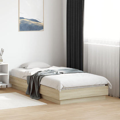 Bed Frame Sonoma Oak 75x190 cm Engineered Wood