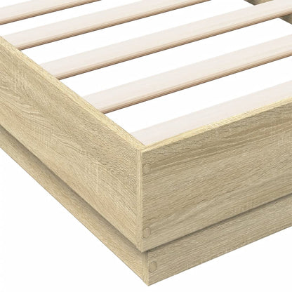 Bed Frame Sonoma Oak 75x190 cm Engineered Wood