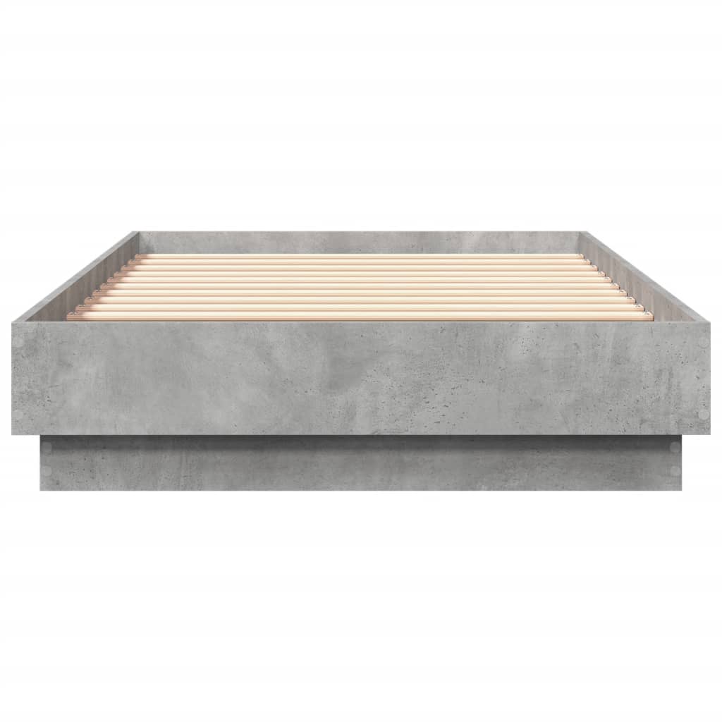 Bed Frame Concrete Grey 75x190 cm Engineered Wood