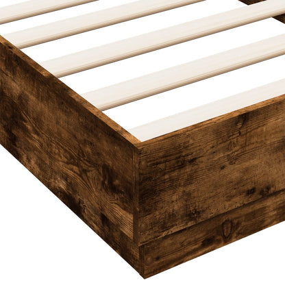 Bed Frame Smoked Oak 75x190 cm Engineered Wood