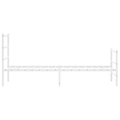 Metal Bed Frame without Mattress with Footboard White 80x200 cm