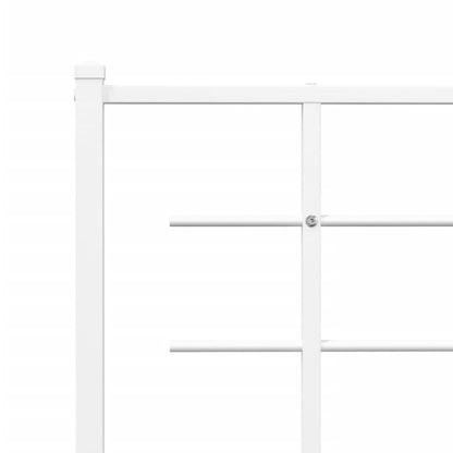 Metal Bed Frame with Headboard White 80x200 cm