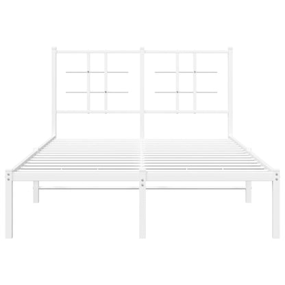 Metal Bed Frame with Headboard White 120x200 cm