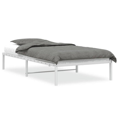 Metal Bed Frame without Mattress White 107x203 cm