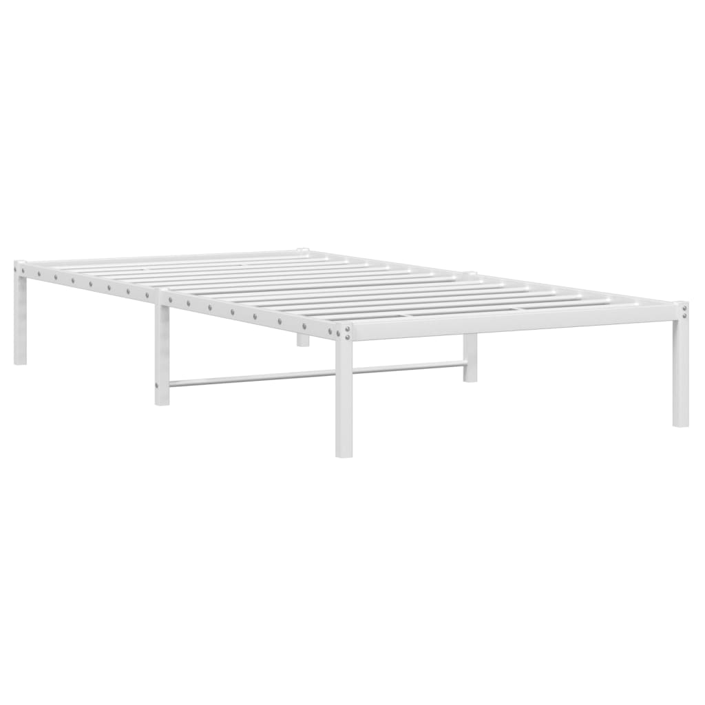 Metal Bed Frame without Mattress White 107x203 cm