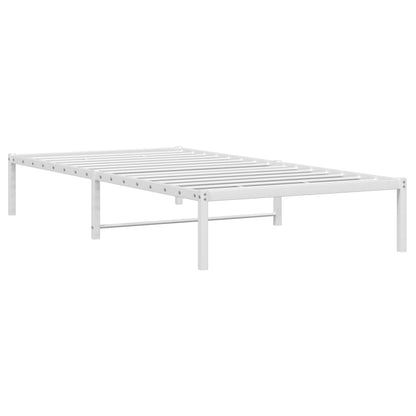 Metal Bed Frame without Mattress White 107x203 cm