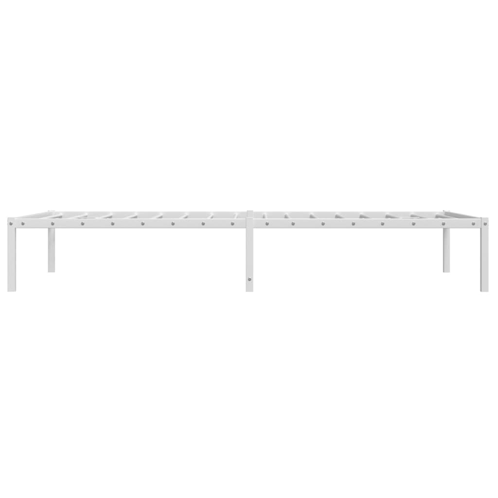 Metal Bed Frame without Mattress White 107x203 cm