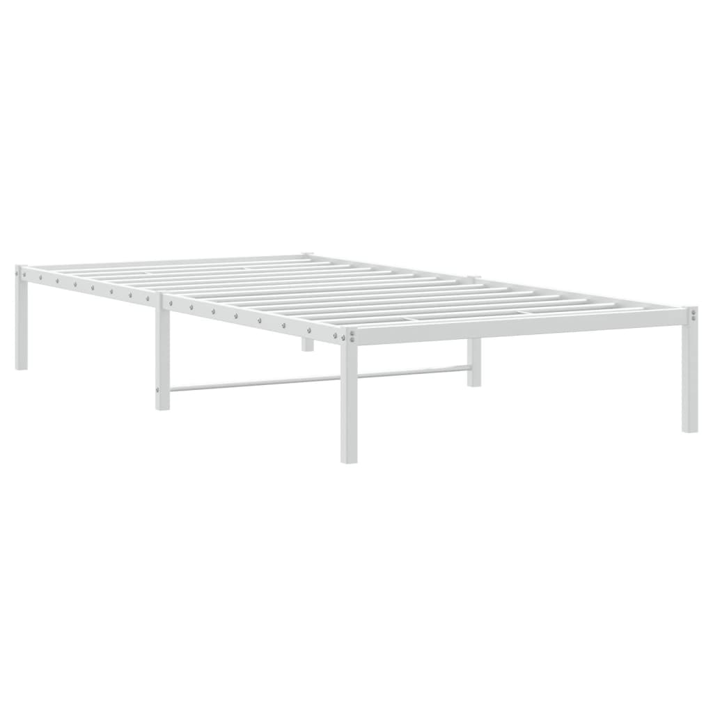 Metal Bed Frame without Mattress White 107x203 cm